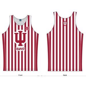 IU Runs Tank Singlet Indiana University Hoosiers Women Candy Stripe NEW Medium